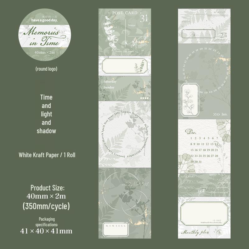 Day's Memory Series: Retro Collage Die-cut Tape for Journaling (6 Types)