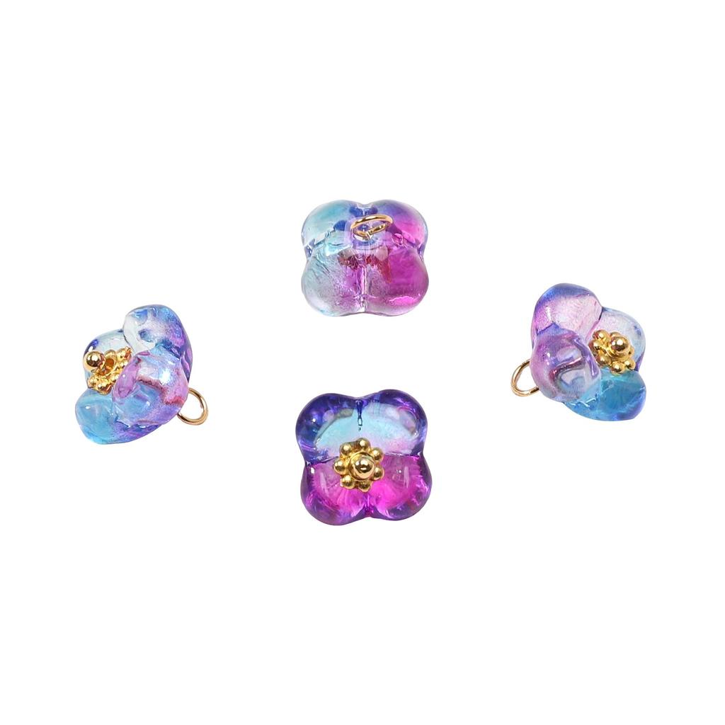 5 Pezzi Perline di Vetro Ciondoli Fiore Per Braccialetti Collane Fai da Te Creazione Gioielli