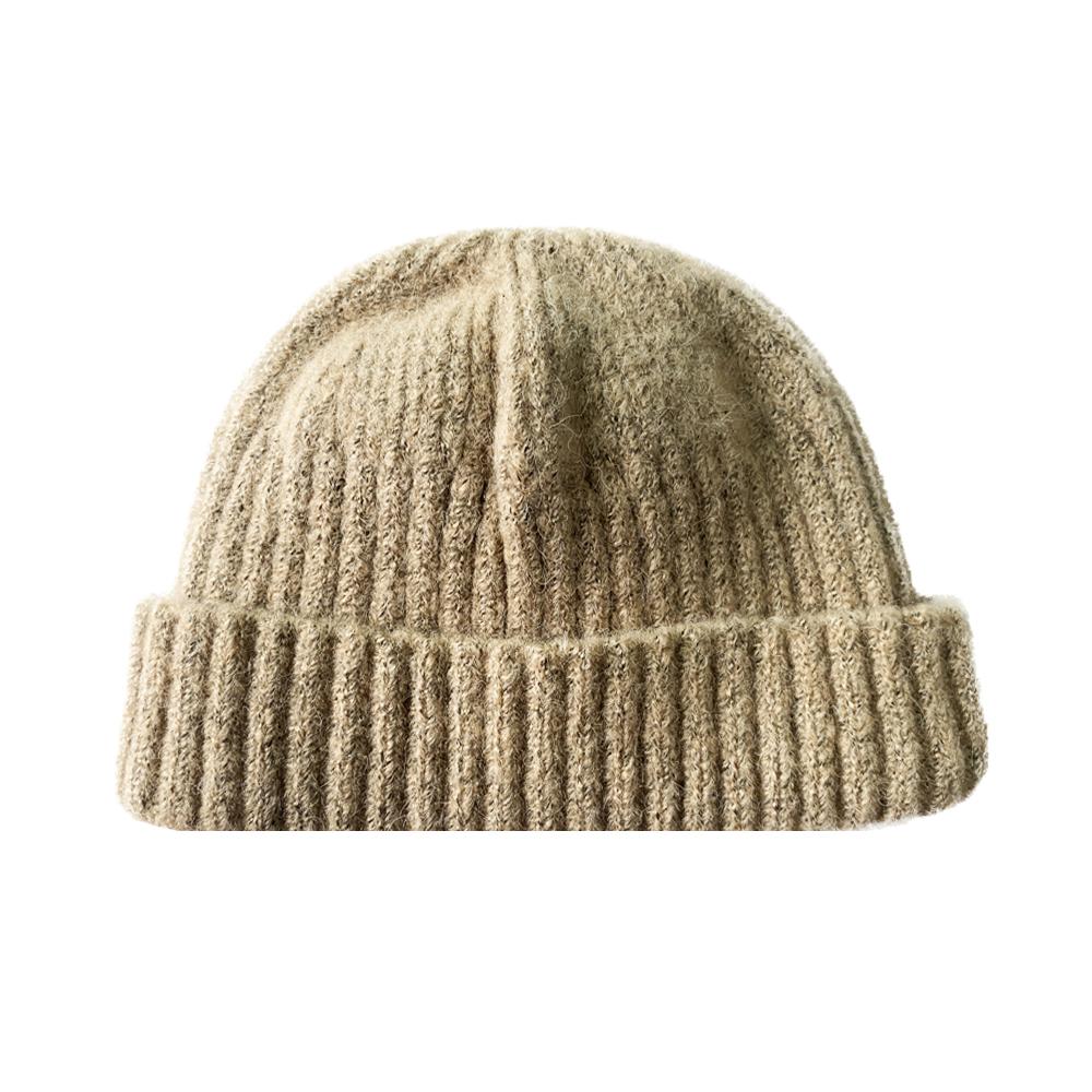 EIGHTVOLUME Ev Fleece-Lined Ribbed Short Beanie (Beige)