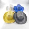 Four Color Led Light Up Western Cowboy Hat With Sequin Pattern For Party Cosplay Stage Performance