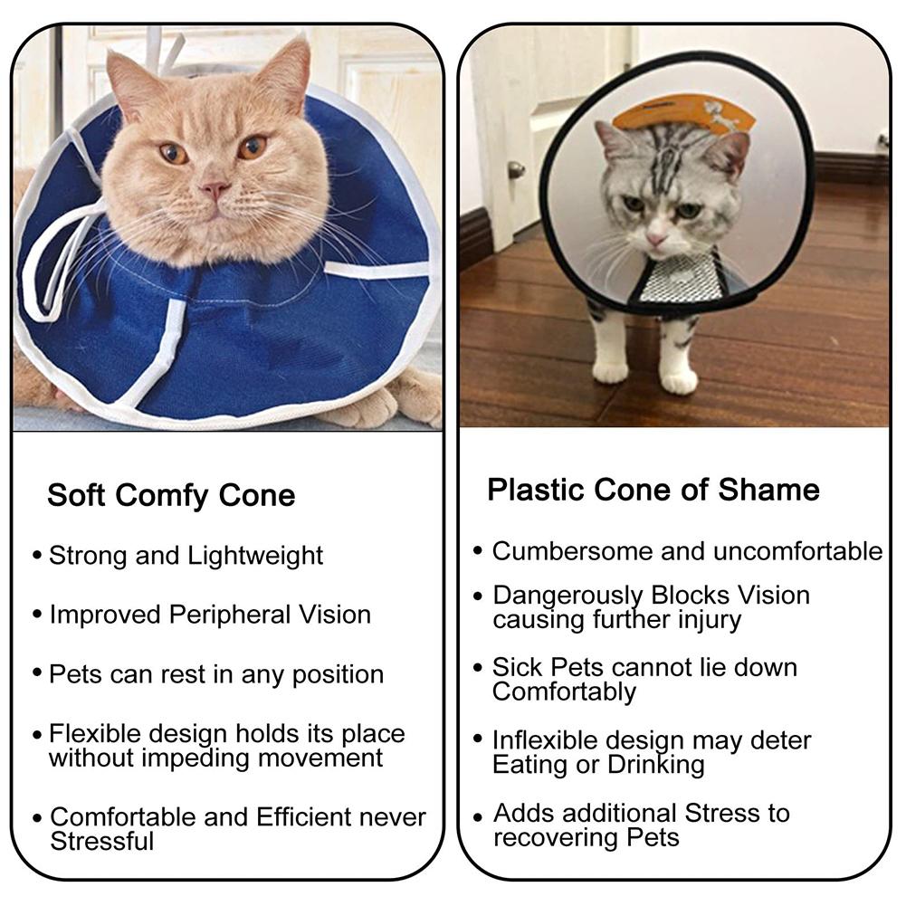 Pet Elizabethan Collars Anti-licking Anti-bite Soft Nonwoven Fabric Cat Dog Recovery Collar Protective Cone