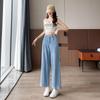Women's Summer Slimming Tencel Cropped Wide-Leg Jeans with Elastic Waist