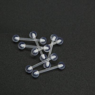 Průhledný akrylový silikonový piercing do jazyka a pupíku