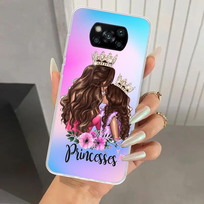 Woman Fashion Girl Super Mom Baby Phone Case for Xiaomi Poco X5 X6 X7 Pro F7 Ultra M7 Redmi 15 15C 13 13C 12 12C 10 10A 10C 9 9A