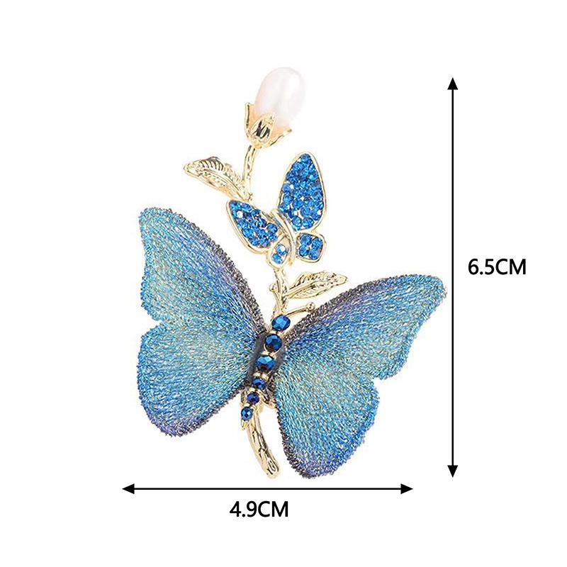 Exquisite Embroidery Butterfly Brooch Elegant Animal Corsage For Women Girls Suit Dress Pins Versatile Corsage Birthday Gifts
