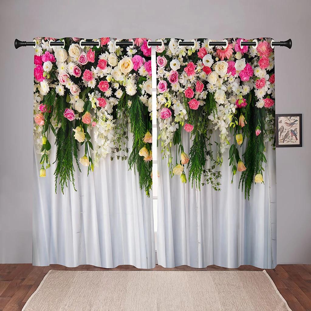 New Colorful Flawer Floral Girl Blackout Window Curtains for Kids Bedroom Living Room Bathroom Kicthen Door Home High Shading