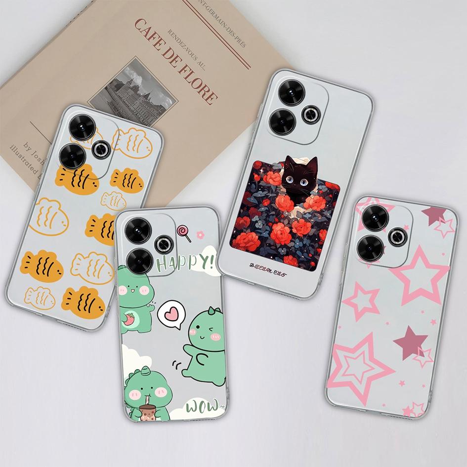 Populární pouzdro s graffiti motýlem pro Xiaomi Redmi 13 13C 14C A3 Note 13 Pro K70E K60 Ultra Nový kryt Měkký silikonový Ochrana proti pádu Průhledné pouzdra na telefon pro Redmi