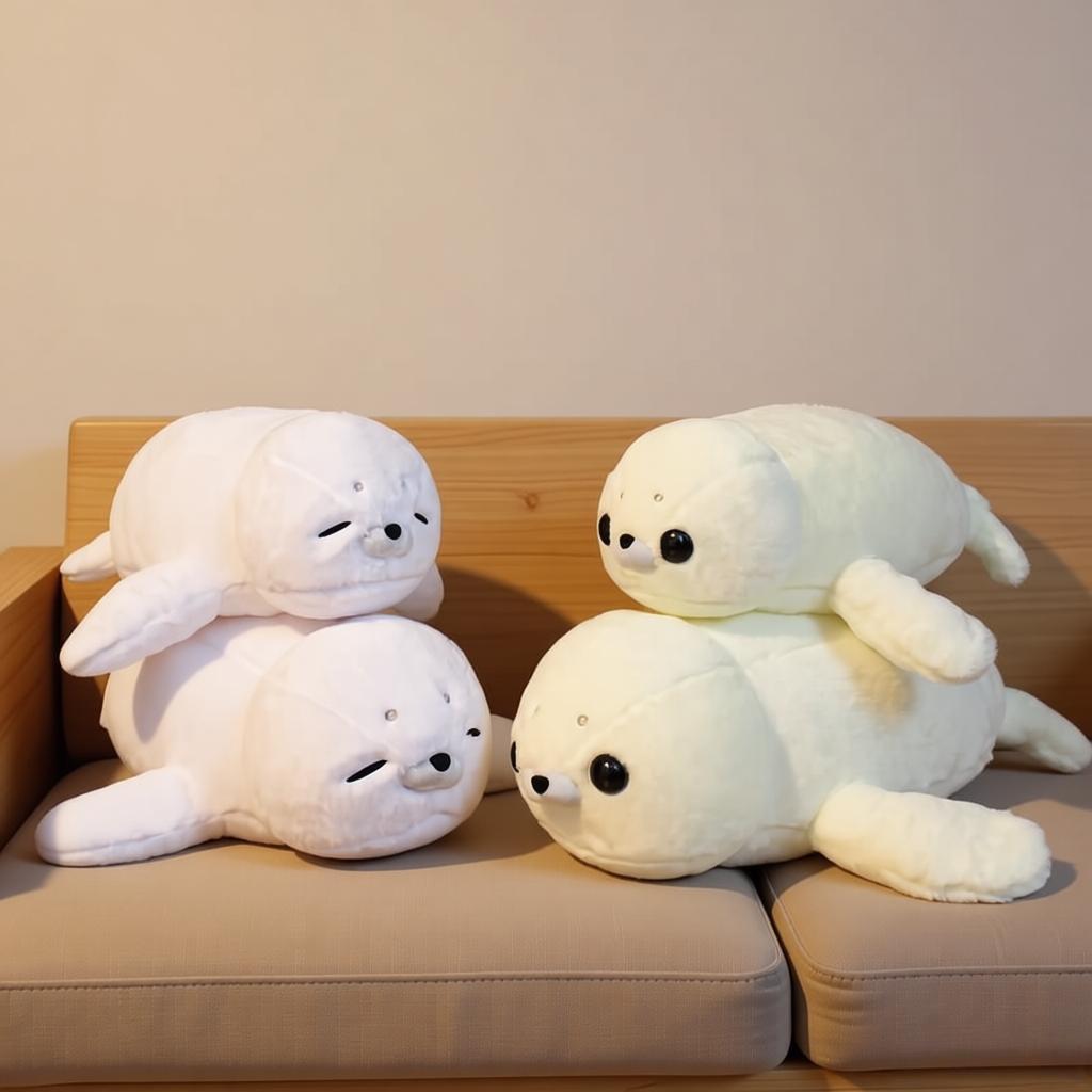 5060Cm Mignon Phoque Blanc Peluche Jouet Dessin Animé Animal Marin Poupée Remplie Oreiller Doux Allongé Cadeau d'Anniversaire de Fête Pour Enfants Garçons Filles