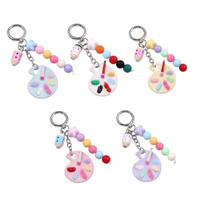 Portachiavi con Iniziale Carino, Ciondoli per Borsa, Portachiavi Tavolozza Accessori Decorazione per Portafoglio Borsa Portachiavi Auto Per Donne Ragazze