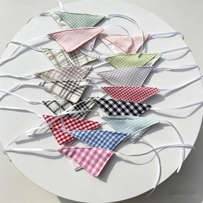 Baby Doll Triangle Scarf and Bib - Plaid/Solid Color Options