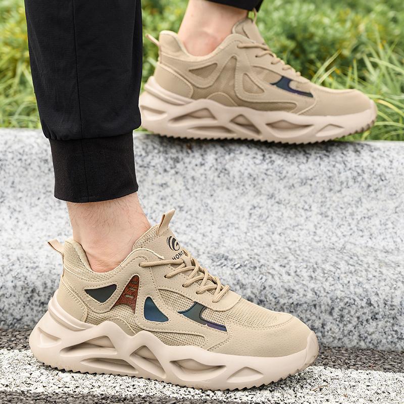 Outdoor Work Shoes Men Safety Shoes With Steel Toe Breathable Lightweight Work Sneakers Anti Smash Anti-Puncture Safety Boots