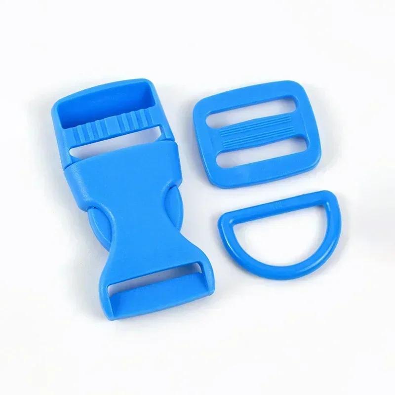 2/5 Sätze 15/20/25mm Kunststoffschnalle für Rucksackgurt Tasche Seitenclip Schnellverschluss Haustierhalsband Gurtband Tri-Glide Schieber Haken