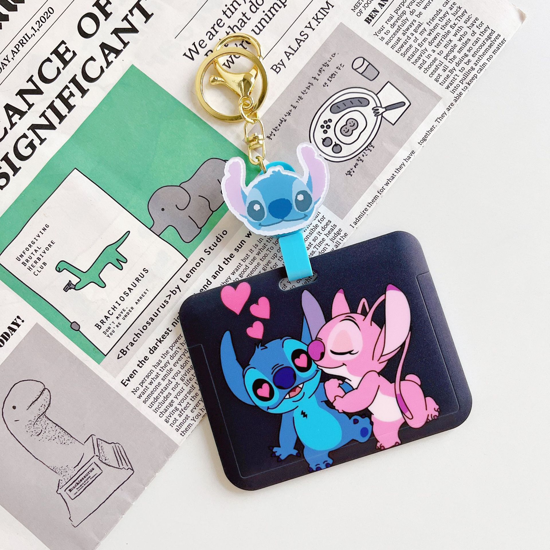 

MINISO Стіч Бейдж Картхолдер Брелок Студентська Картка для Автобуса Кредитна Картка Тримач Захист від Втрати Ідентифікаційні Дані Брелок Підвіска Аксесуар