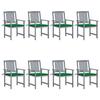 VidaXL Set of 8 Garden Chairs with Cushions, Patio Seats, Dining Chairs, Outdoor Patio Furniture, 3078227