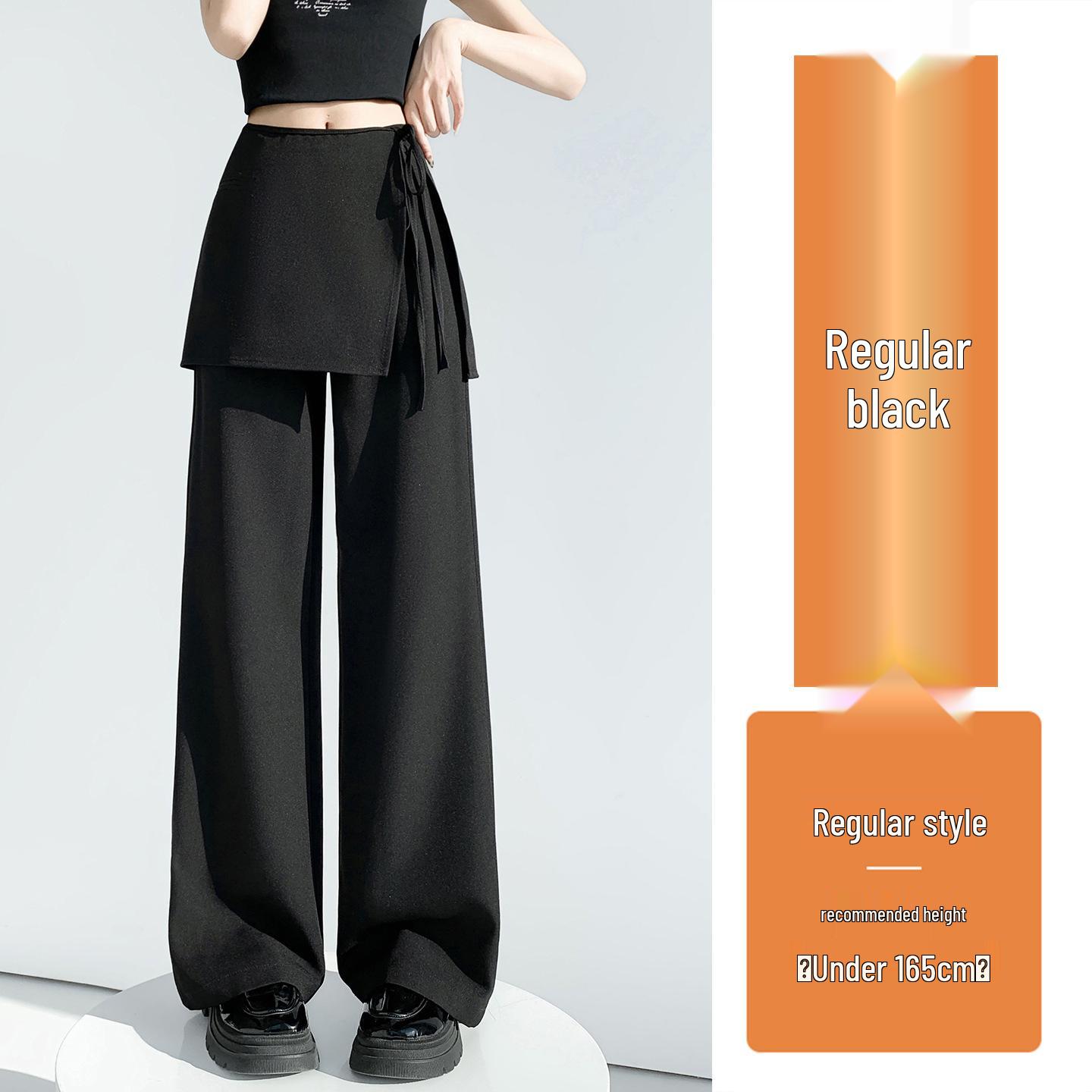 

Design-Forward High-Waisted Drapey Skirt Pants Suit - Slim-Fit Casual Wide-Leg, Spring/Summer 2026 Large