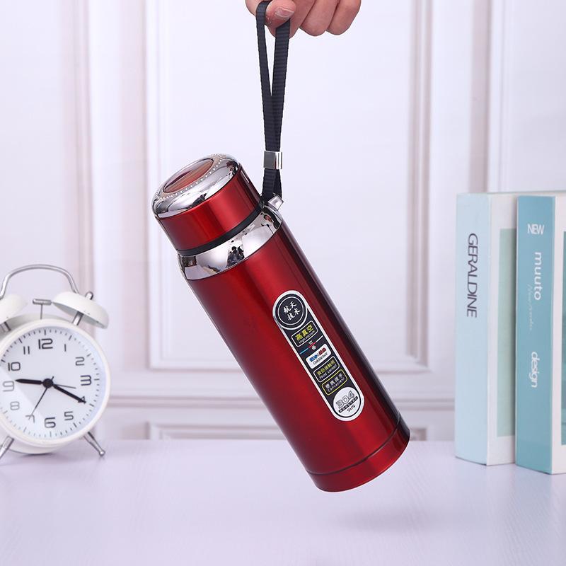 Tasse Isotherme Spacieuse en Acier Inoxydable 304 avec Sangle Bouteille Sportive pour Activités Extérieures Tasse Cadeau