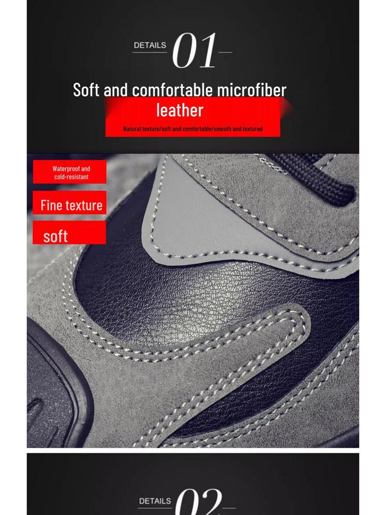 Men's Winter Fleece-Lined Safety Work & Hiking Shoes - Soft Sole, Warm, Fashionable for Commuting