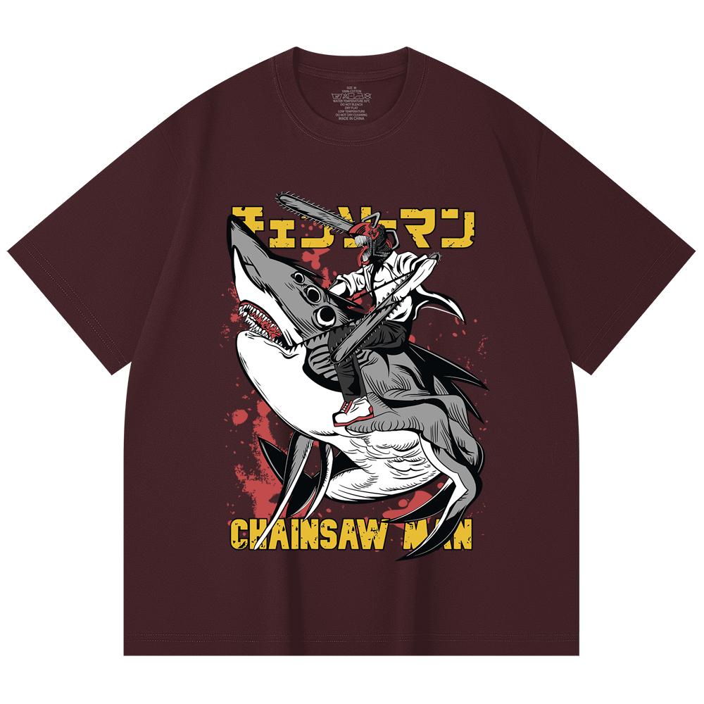 230 Gsm 100% Cotton Chainsaw Man V43 Denji Print Unisex Heavy Cotton T Shirt