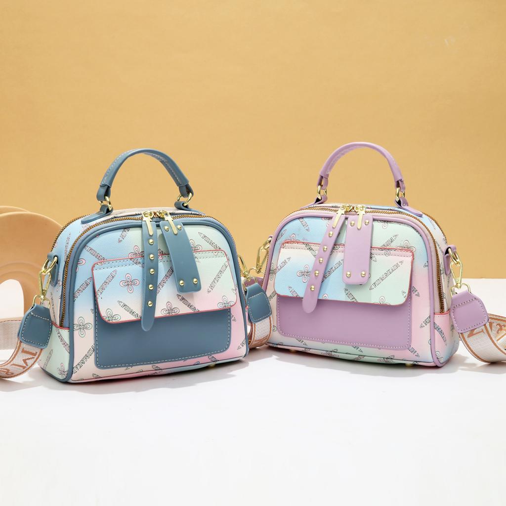 Casual Women's Handbag New Fashion Women's Bag Large Capacity Shoulder Oblique Span Bag Trendy Flower Small Square Bag