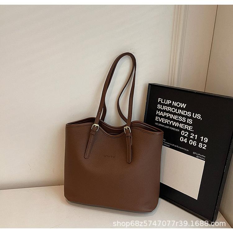 Large-capacity Commuting High-end Tote Bag for Women 2025 New Shoulder Bag Simple Fashion Hand-to-arm Bag