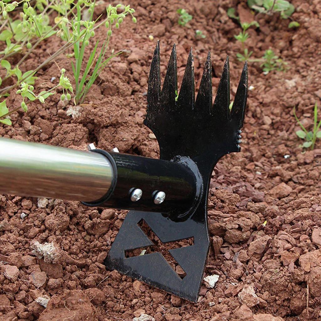 Gardening Garden Hoe Weeding Rake Ergonomic for Digging Ditching Agriculture 4 Sections