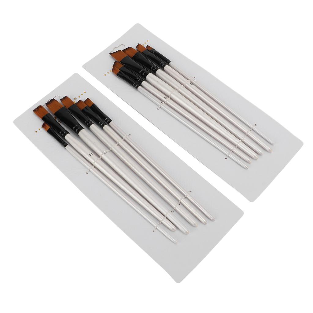 12 Stück Pinselset Perlmuttweiß Stiel Zweifarbiges Nylon Aquarellfarbe Ölfarbe Pinsel Geschenk