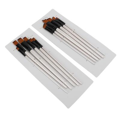 12 Stück Pinselset Perlmuttweiß Stiel Zweifarbiges Nylon Aquarellfarbe Ölfarbe Pinsel Geschenk