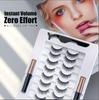 Dual Eyelid Set: Magnetic Liquid Eyeliner with Natural Long Thin False Eyelashes