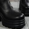 Women Platform Boots High Quality Leather Short Boots Classic Black Thick Heel Casual Boot Women High Heelsed Ankle Boots Botas