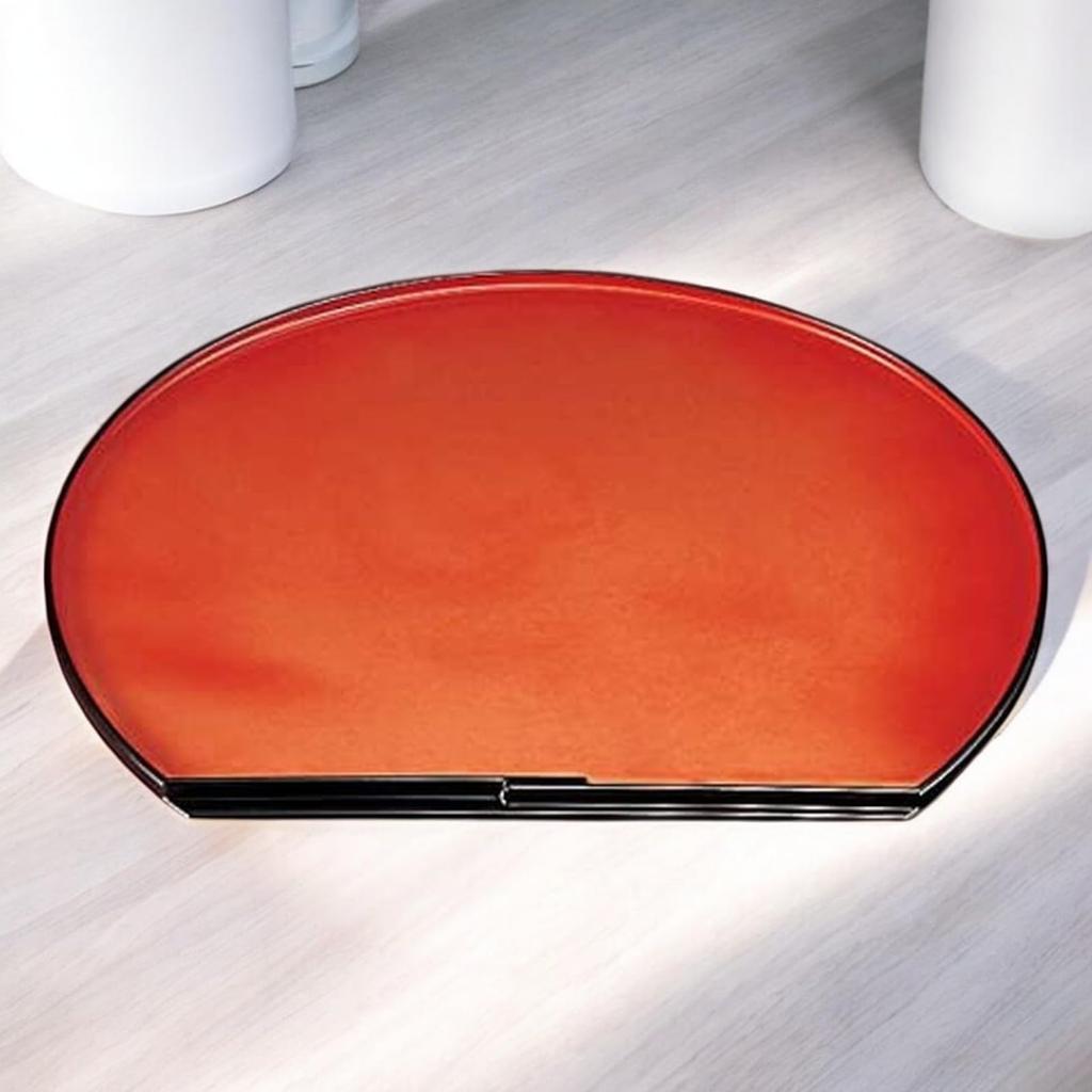 45cm Shaped Tray with a Yosei Lacquer Finish Made In Japan J-kitchens Half-Moon (Tray) (ABS Resin)