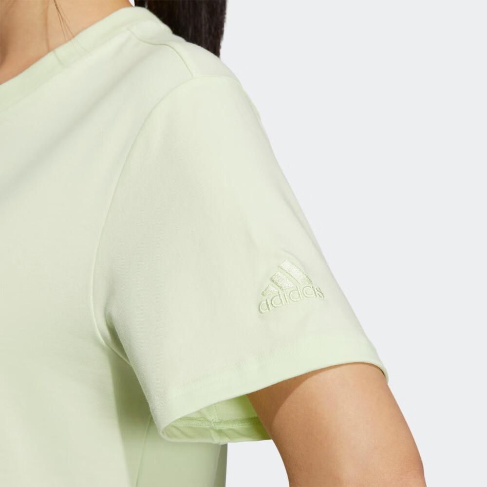 Adidas Panda Letter Print Short Sleeve T-Shirt Women Tops Green HT6902