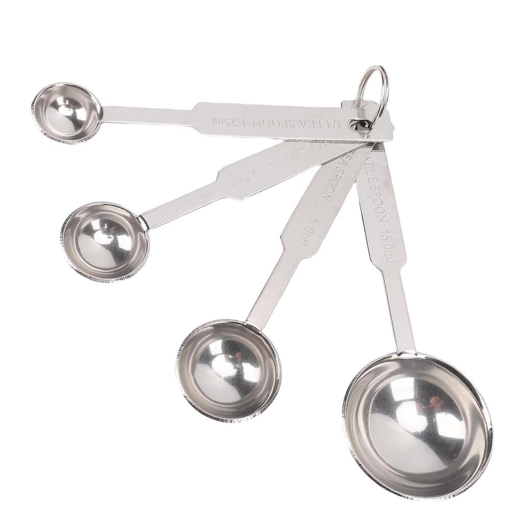 4PCS Stainless Steel Measuring Spoons Cups Set Small Tablespoon Teaspoon for Measuring Dry Liquid Ingredients Kitchen