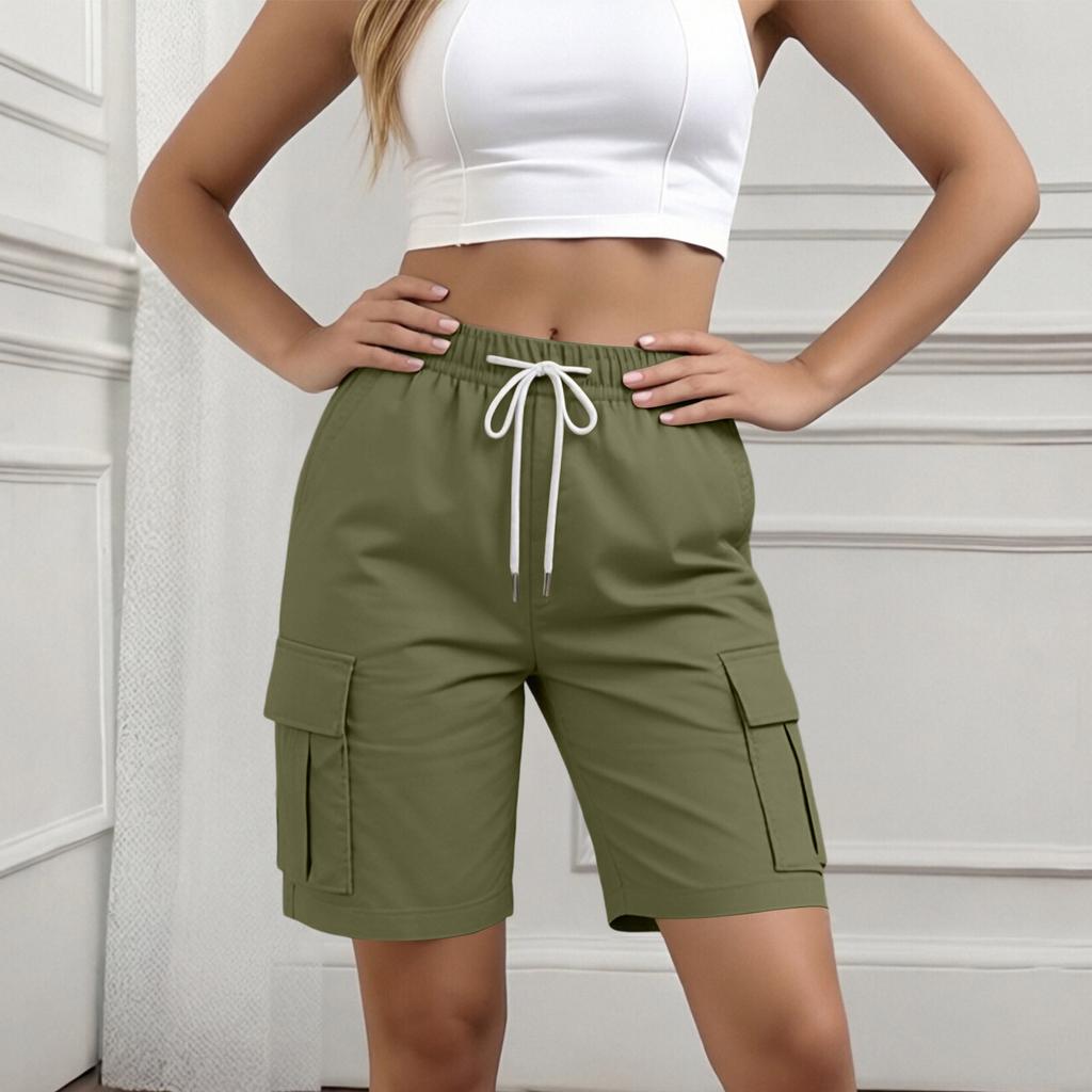 Women's Fashion Drawstring Casual Pocket Sports Shorts