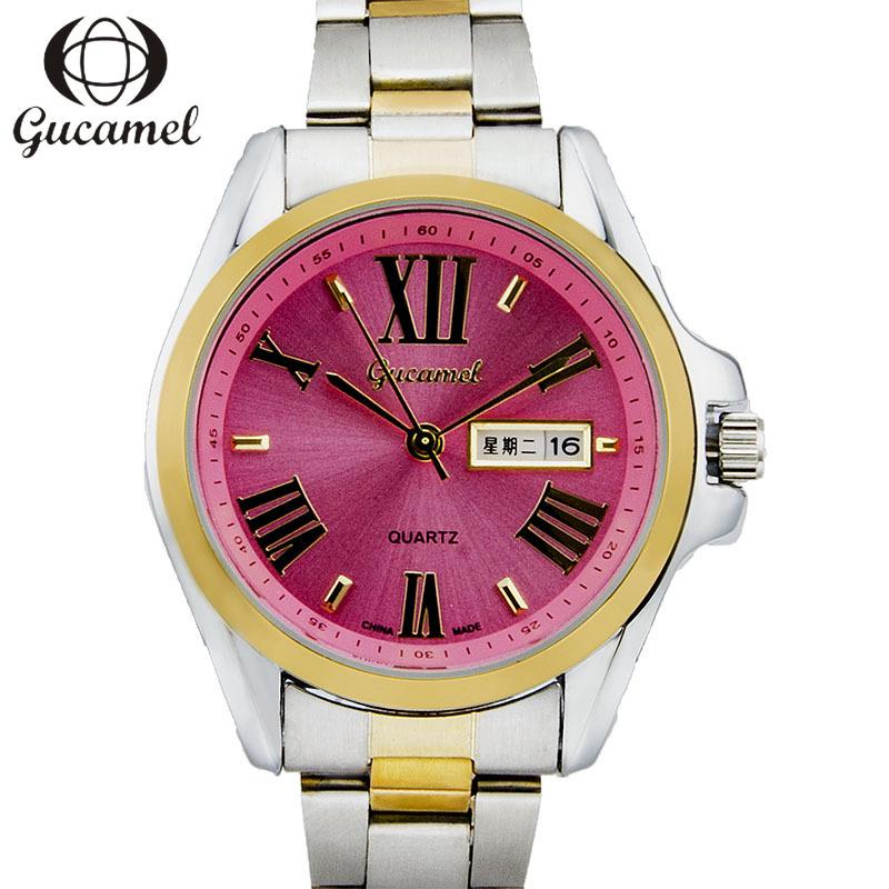 GUCAMEL New Steel Belt Women's Watch Fashion Casual Women's Quartz Watch Calendar Quartz Women's Watch