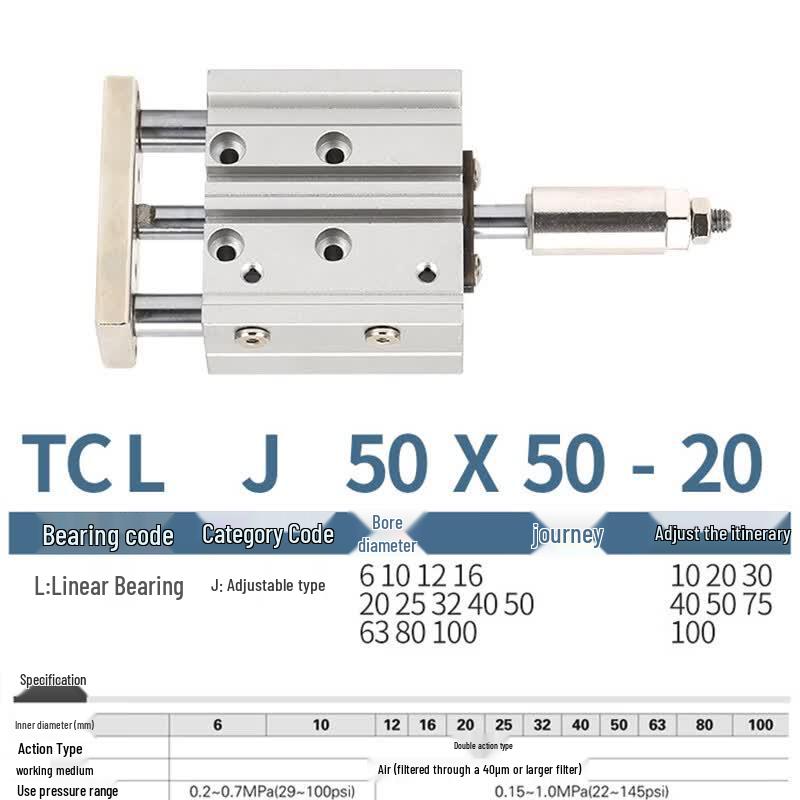 HNYH Three-Axis Adjustable Stroke Cylinder with Guide Rod