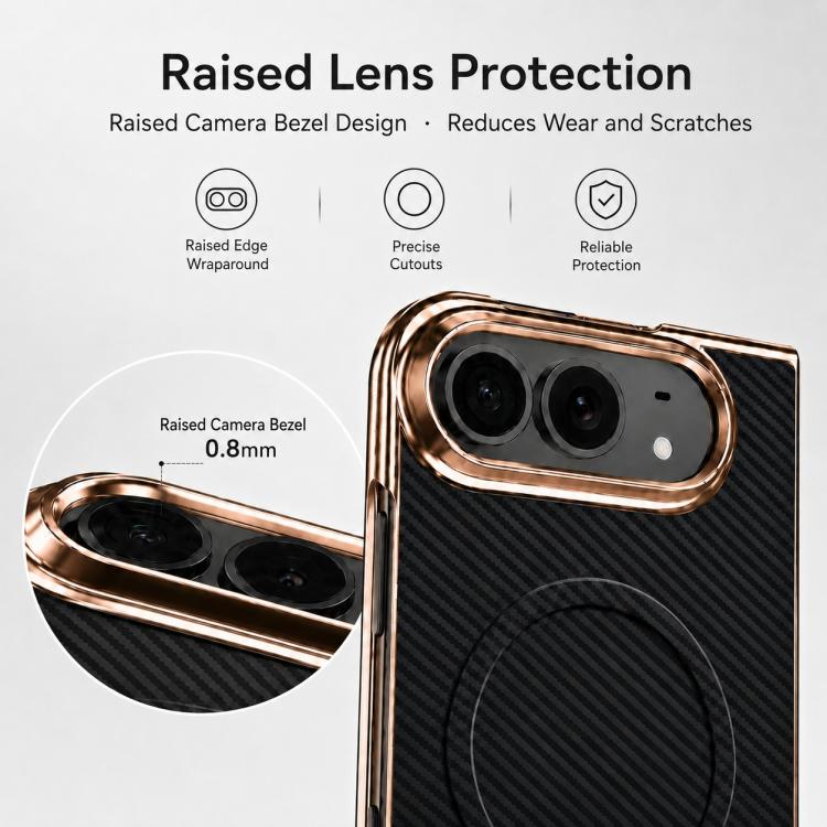 Electroplated Carbon Fiber Texture Magnetic Integrated Film Phone Case