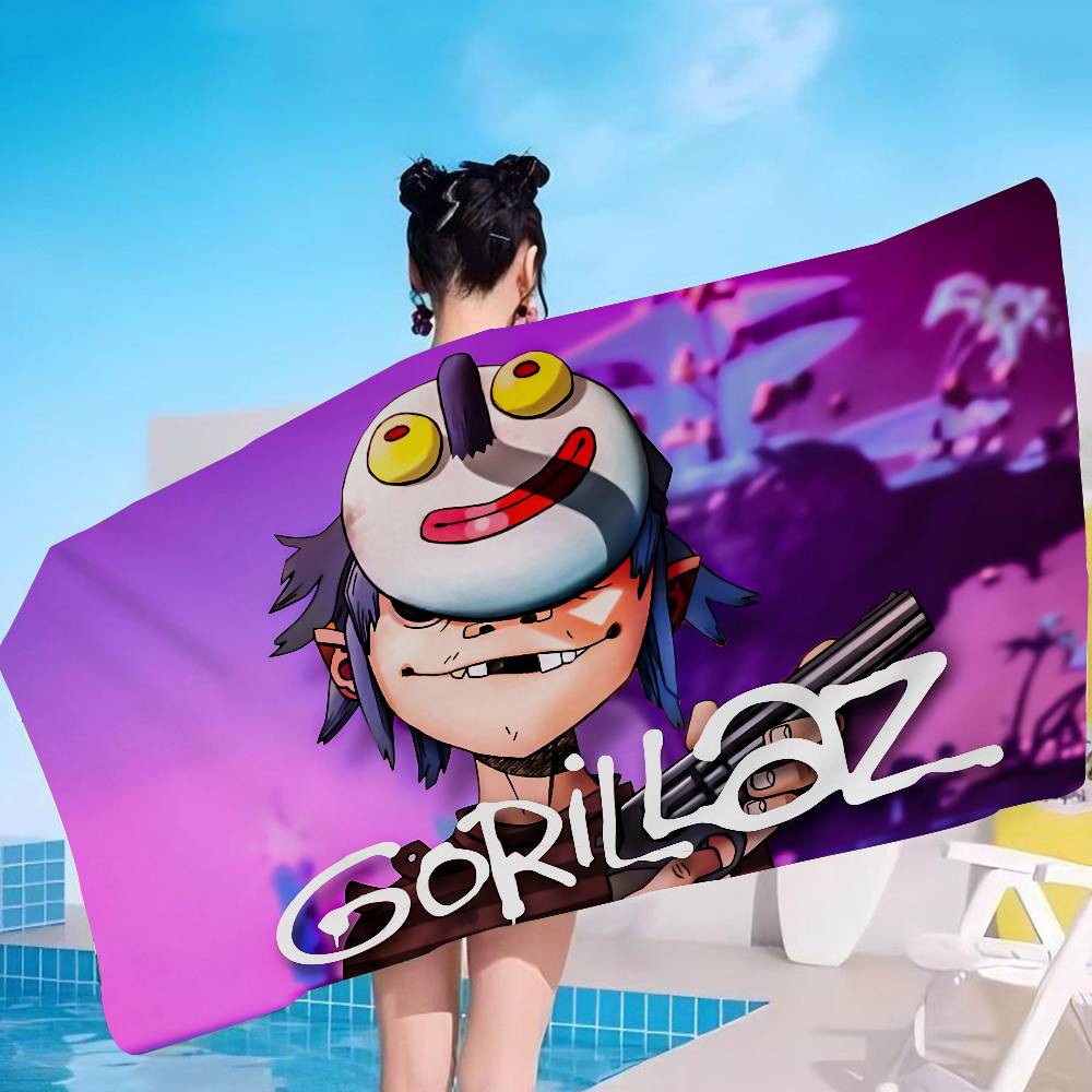 Virtual Band G-gorillaz Anime Beach Swimming Towel Soft Absorbent Washcloth Children's Gifts For Kids Travel Camping Gym