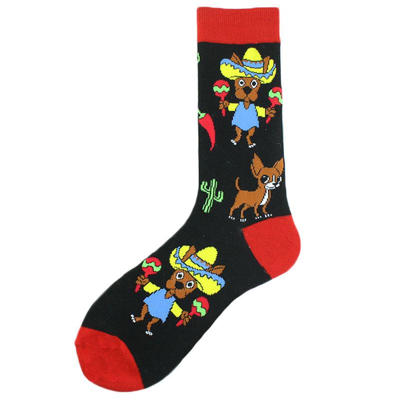 Happy Funny Unisex Painting UFO Astronaut Outer Space Rocket Men Crew Socks Male Boys Streetwear Cotton Causal Skateboard Sox