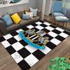"Black White Checkered Carpet with Newcastle United Crest Design" Suitable for use as an anti-slip for living room bedroom sofas