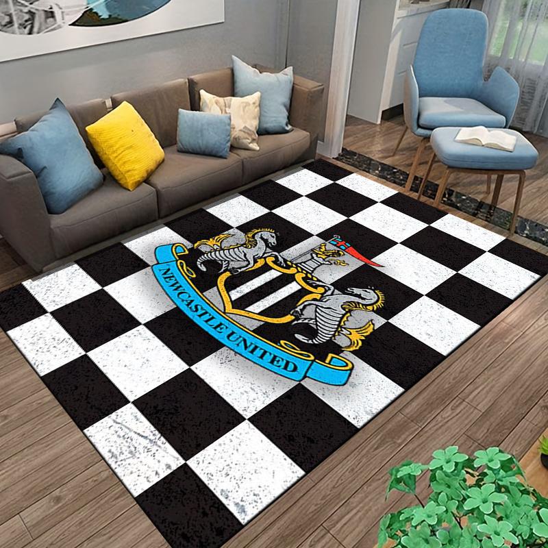 "Black White Checkered Carpet with Newcastle United Crest Design" Suitable for use as an anti-slip for living room bedroom sofas