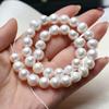 1String, White Natural Freshwater Pearls, Handmade Round Pearl Beads, 10-11 Mm, for DIY Necklace Accessories, Jewelry Making, Women Gift, 36 Cm