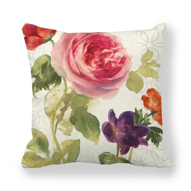 Housse de coussin florale camélia Rose, taie d'oreiller Vintage à imprimé Floral, décorative pour canapé