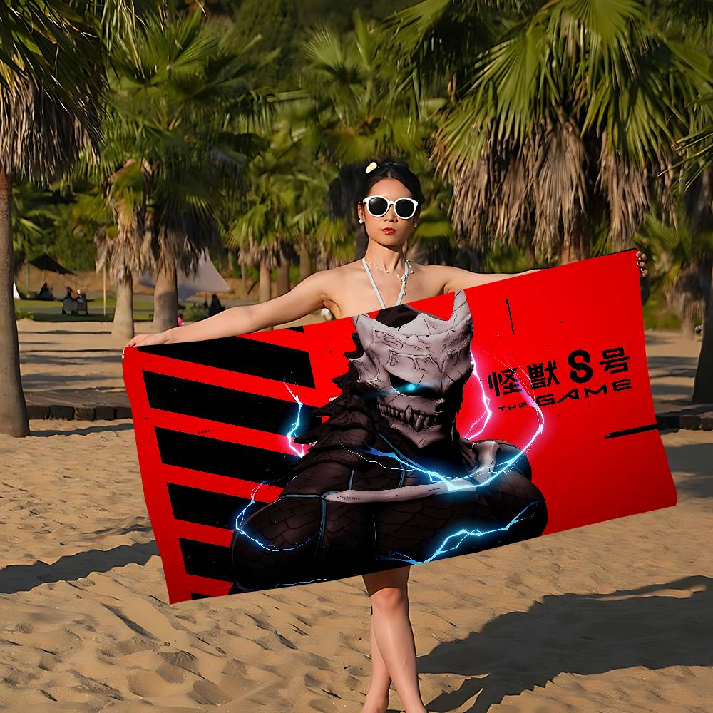 Manta de Microfibra K-Kaiju No.8 Toallas de Playa de Secado Rápido Impresión Oversize Manta Toalla de Piscina Súper Absorbente