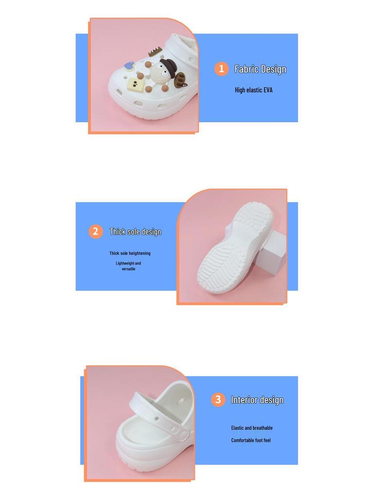Summer Kids' Closed-Toe Perforated Slippers: Soft, Lightweight, Detachable Sole for Indoor & Outdoor Use