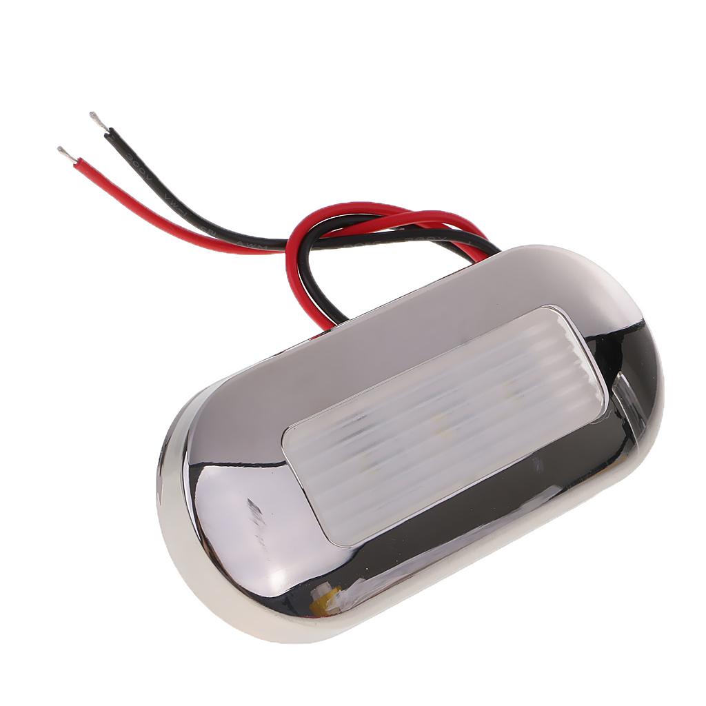 2pcs 12V Marine Oblong Oval Surface Mount Courtesy Light White
