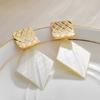 Large Statement Shell Earrings, Geometric Round Ocean Style Drop Hoop Earrings