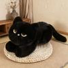 35CM Cute Black Cat Plush Pillow Soft Stuffed Lying Cat Cushion Cartoon Simulated Animal Accompany Sleep Hug Cat Lovers Kid Gift