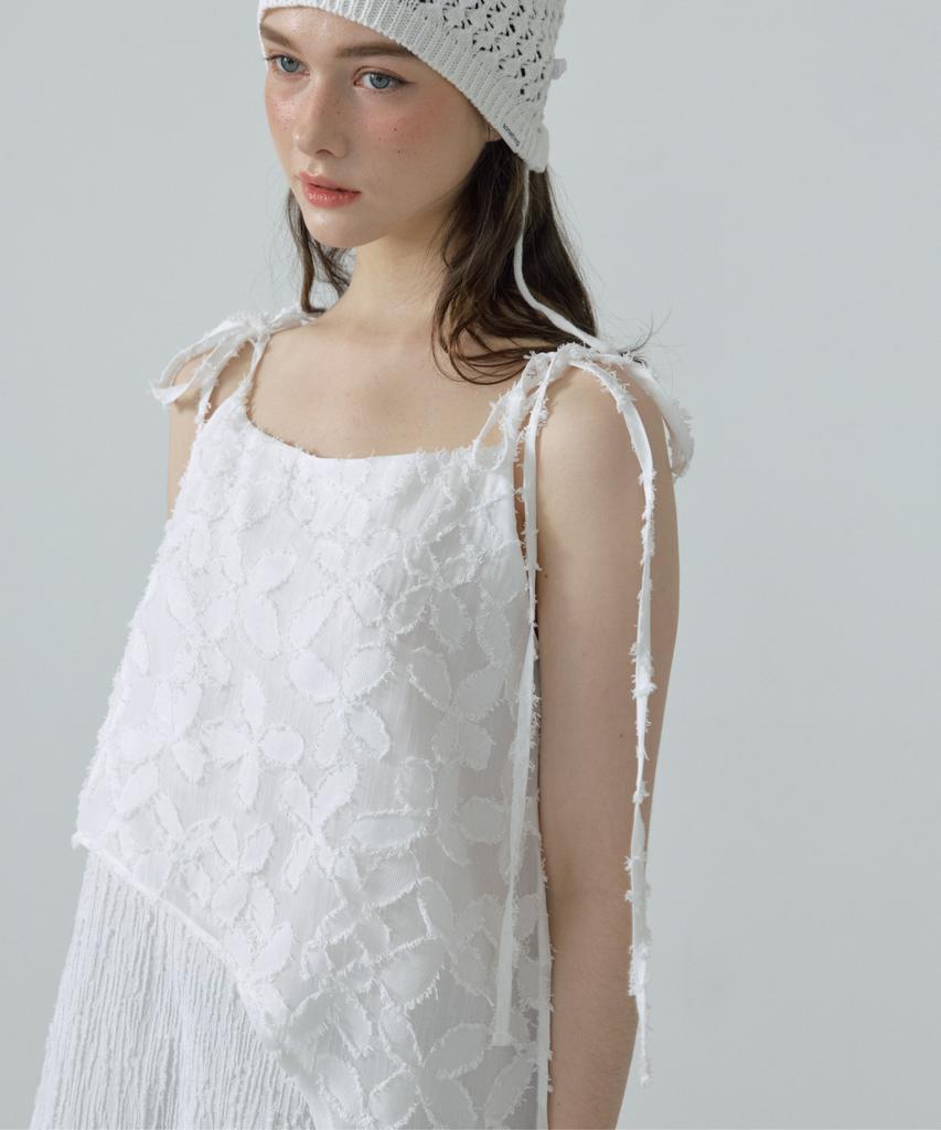 Apeijeu Butterfly Blossom Flow Layered Dress(White)