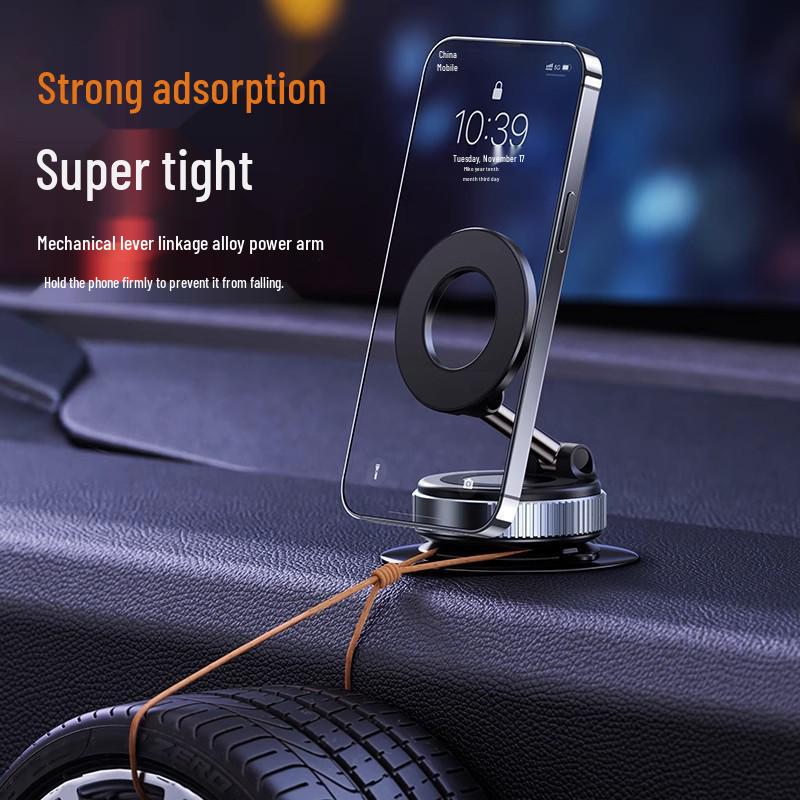 Portable Rotating Magnetic Phone Stand with Suction Cup for Car