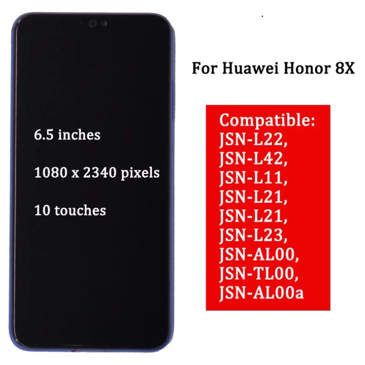 LCD With Frame For Honor 8X JSN-L22 JSN-L21 LCD Display With Touch Screen Assembly